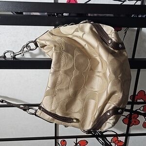 Coach Beige and Brown Shoulder Bag
